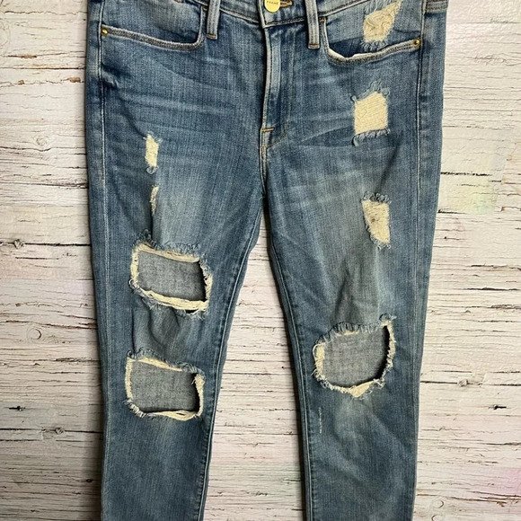Frame Le  High Straight Jeans distressed size 24 - Picture 3 of 9